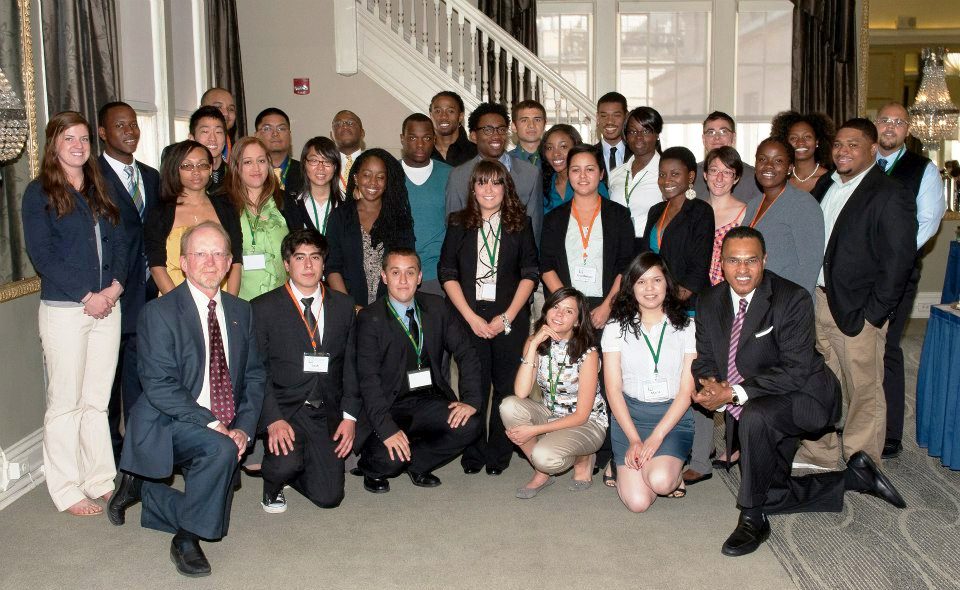 i3 Scholars with UMBC President Dr. Freeman Hrabowski and Pitt iSchool Dean Dr. Ronald Larsen at the 2012 Opening Ceremony