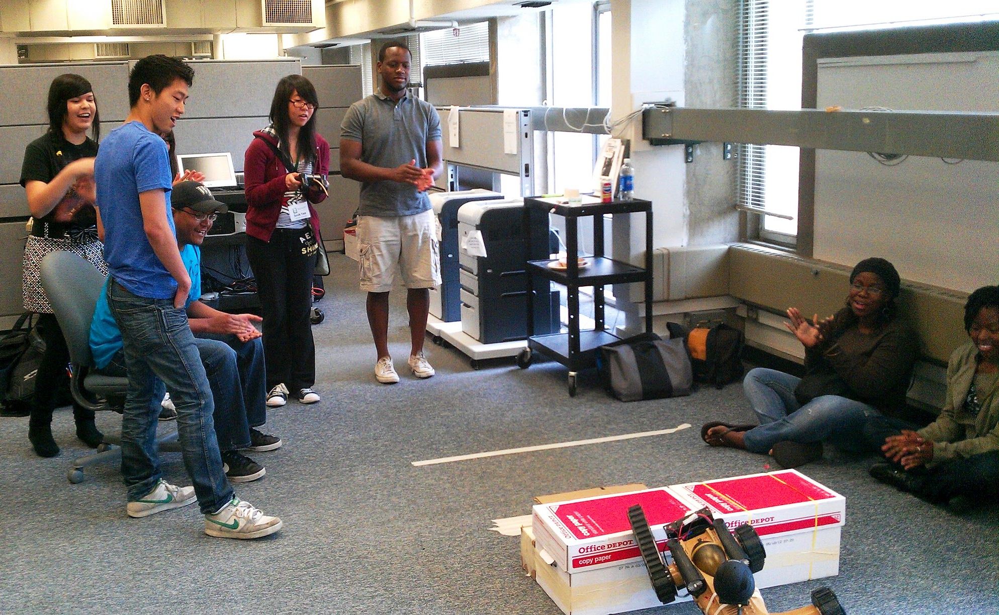 i3 Scholars successfully navigating the robot obstacle course